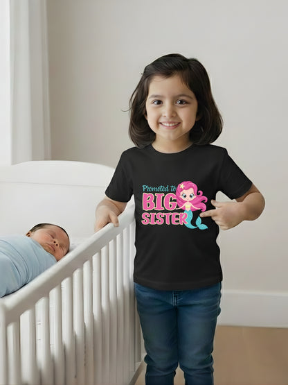 Promoted to Big Sister Mermaid Kids Cotton T-shirt
