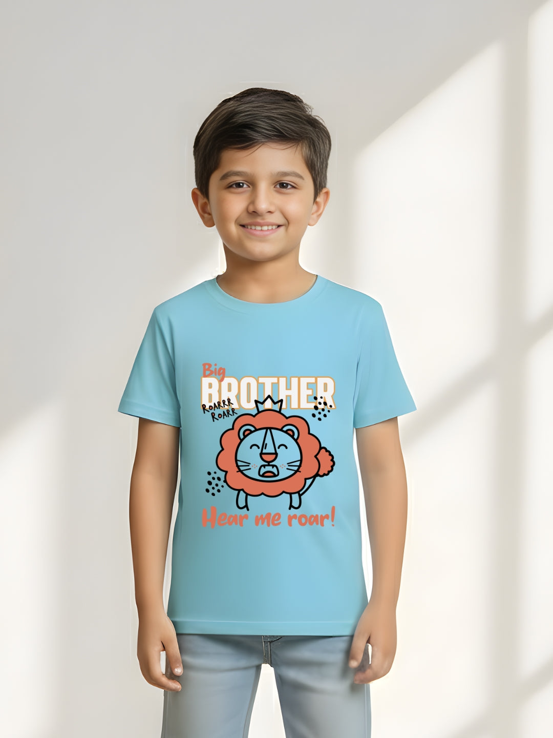 Big Brother Kids Cotton T-Shirt: Lion Design