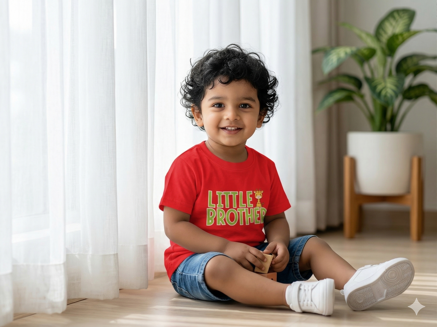 Little Brother Giraffe Kids Cotton T-shirt