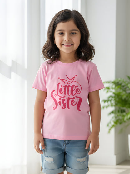 Little Sister Crown Kids Cotton T-Shirt