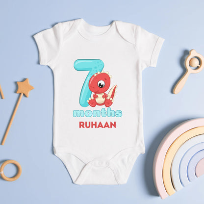 Monthly Birthday Dino Customised Baby Onesies