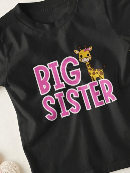 Big Sister Giraffe Print Kids T-shirt