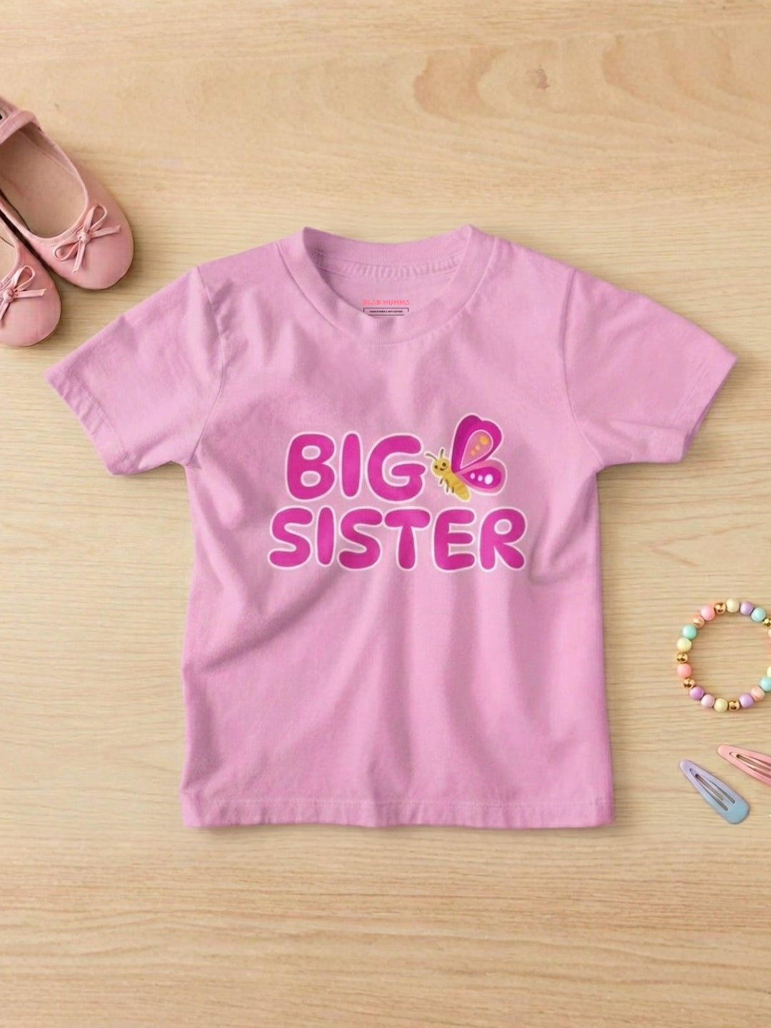 Big Sister Butterfly Kids Cotton T-shirt