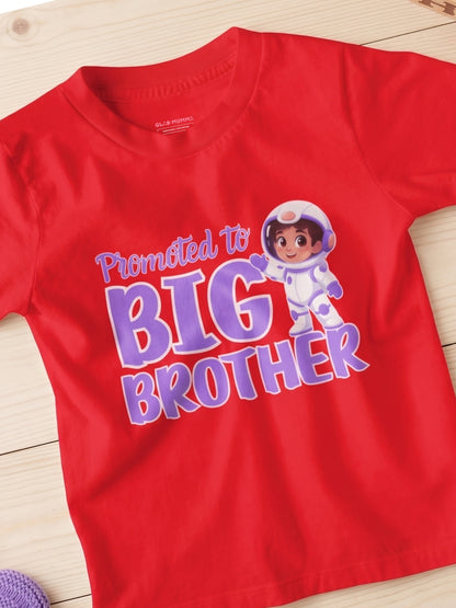 Promoted to Big Brother Astronaut Cotton T-Shirt for Kids