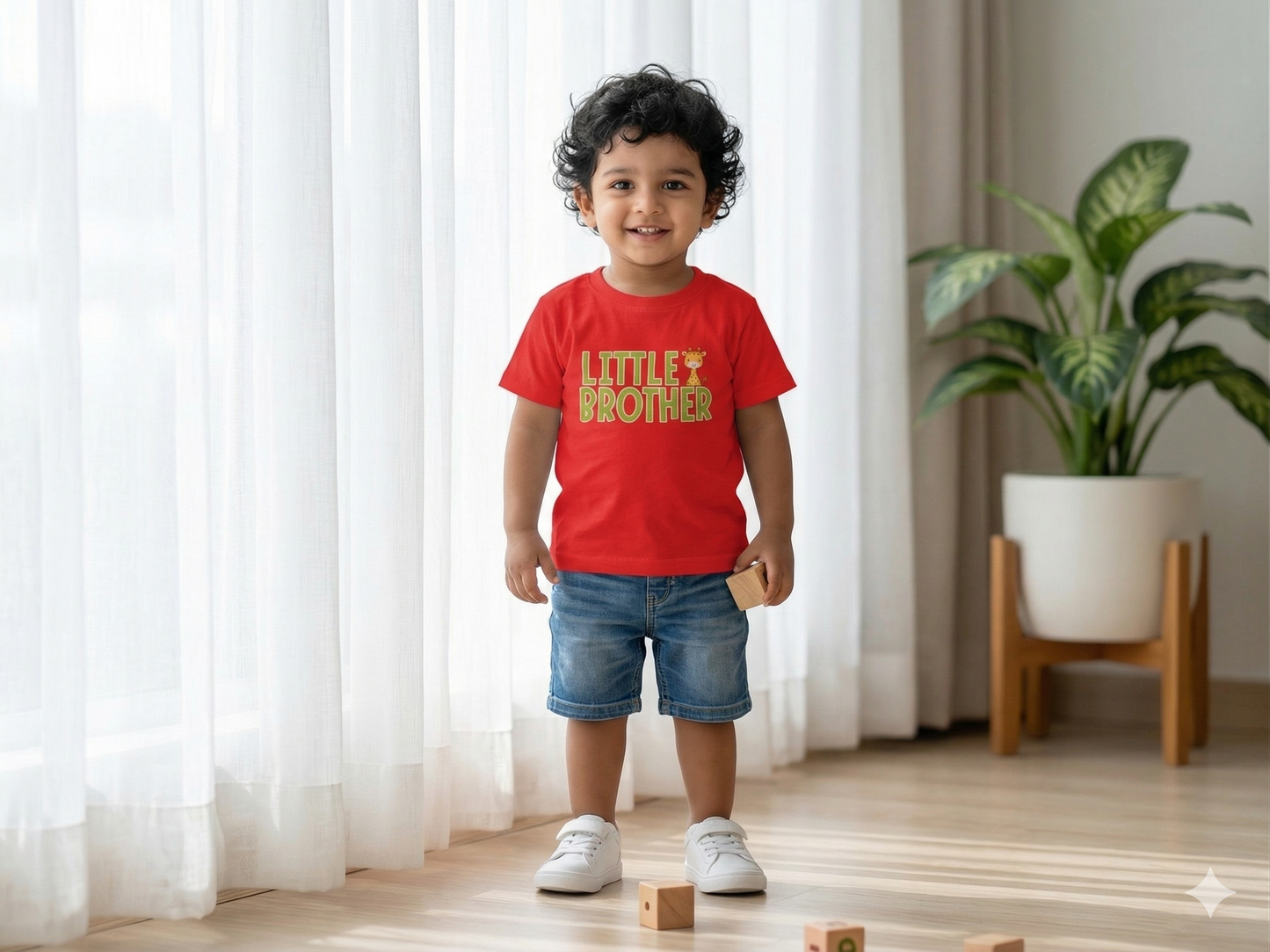 Little Brother Giraffe Kids Cotton T-shirt