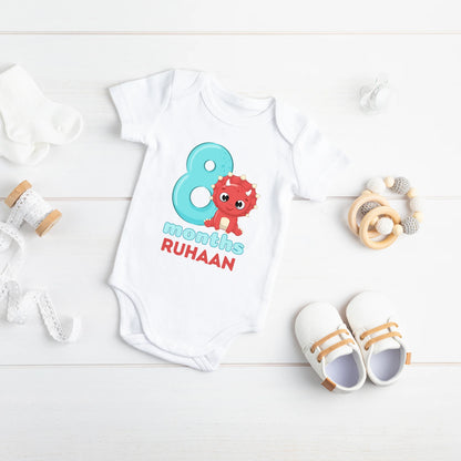 Monthly Birthday Dino Customised Baby Onesies