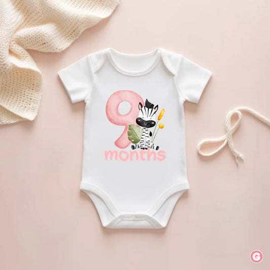 9-Month Zebra Graphic Cotton Baby Onesie