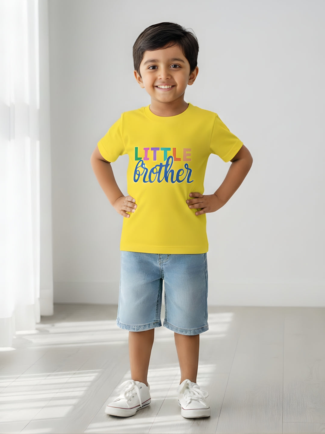 Little Brother Cotton T-Shirt for Kids Boys
