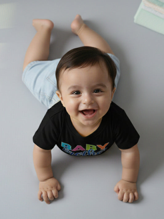 Baby Brother Typography Cotton T-Shirt for Kids