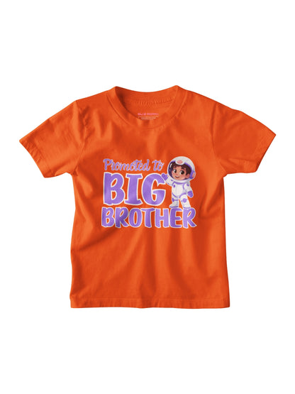 Promoted to Big Brother Astronaut Cotton T-Shirt for Kids