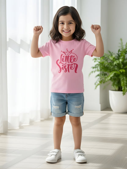 Little Sister Crown Kids Cotton T-Shirt