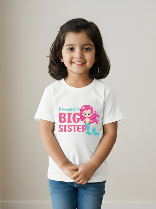 Promoted to Big Sister Mermaid Kids Cotton T-shirt