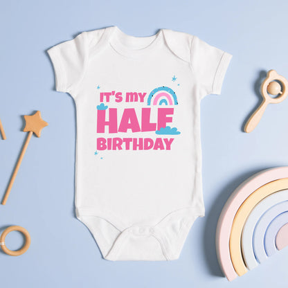 It's My Half Birthday Rainbow Baby Onesie