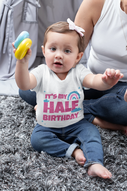 Girls rainbow macmini half birthday outfit