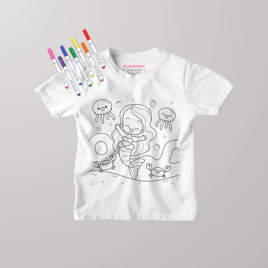 Mermaid Colouring Kids T-Shirt