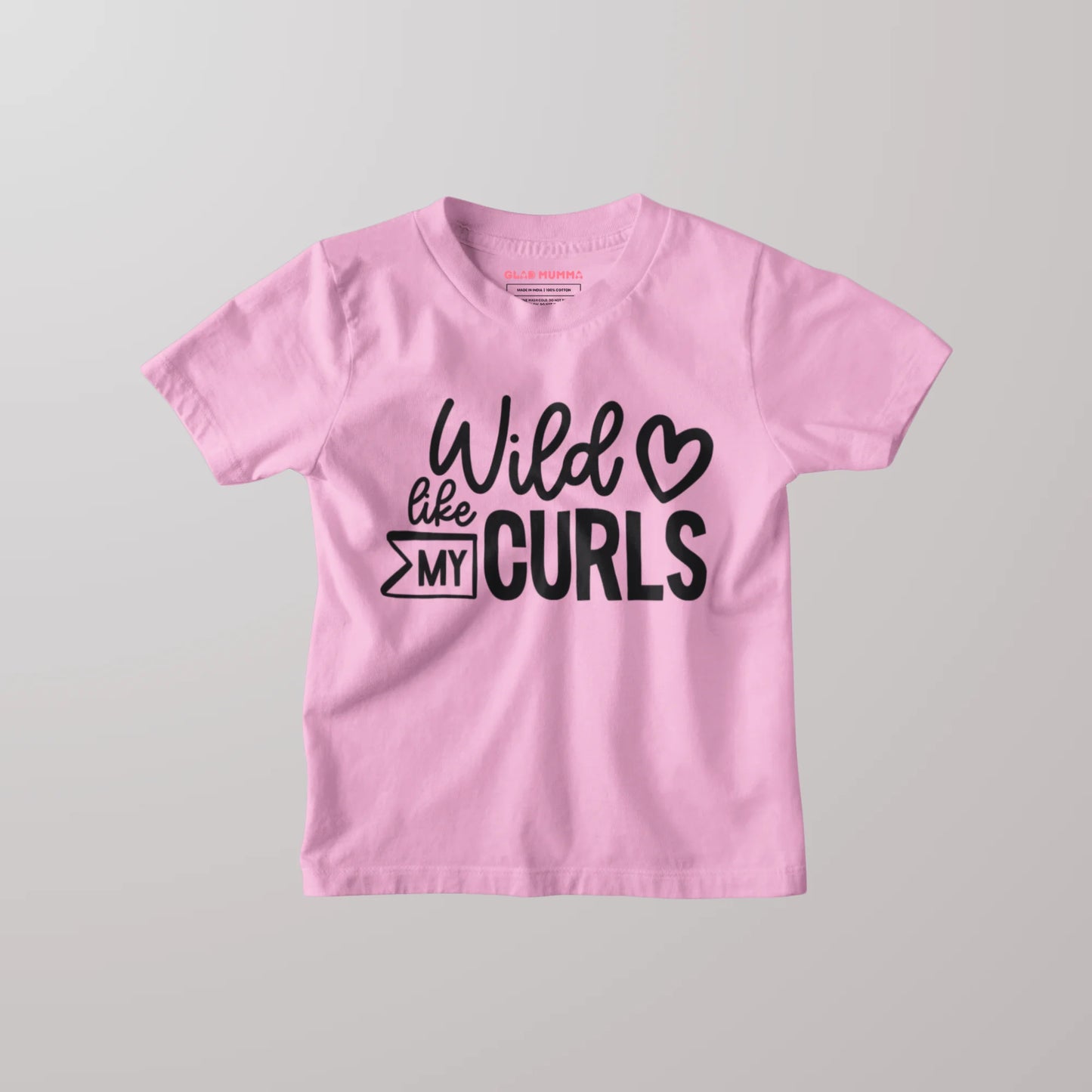 Wild Like My Curls Kids Pink T-Shirt