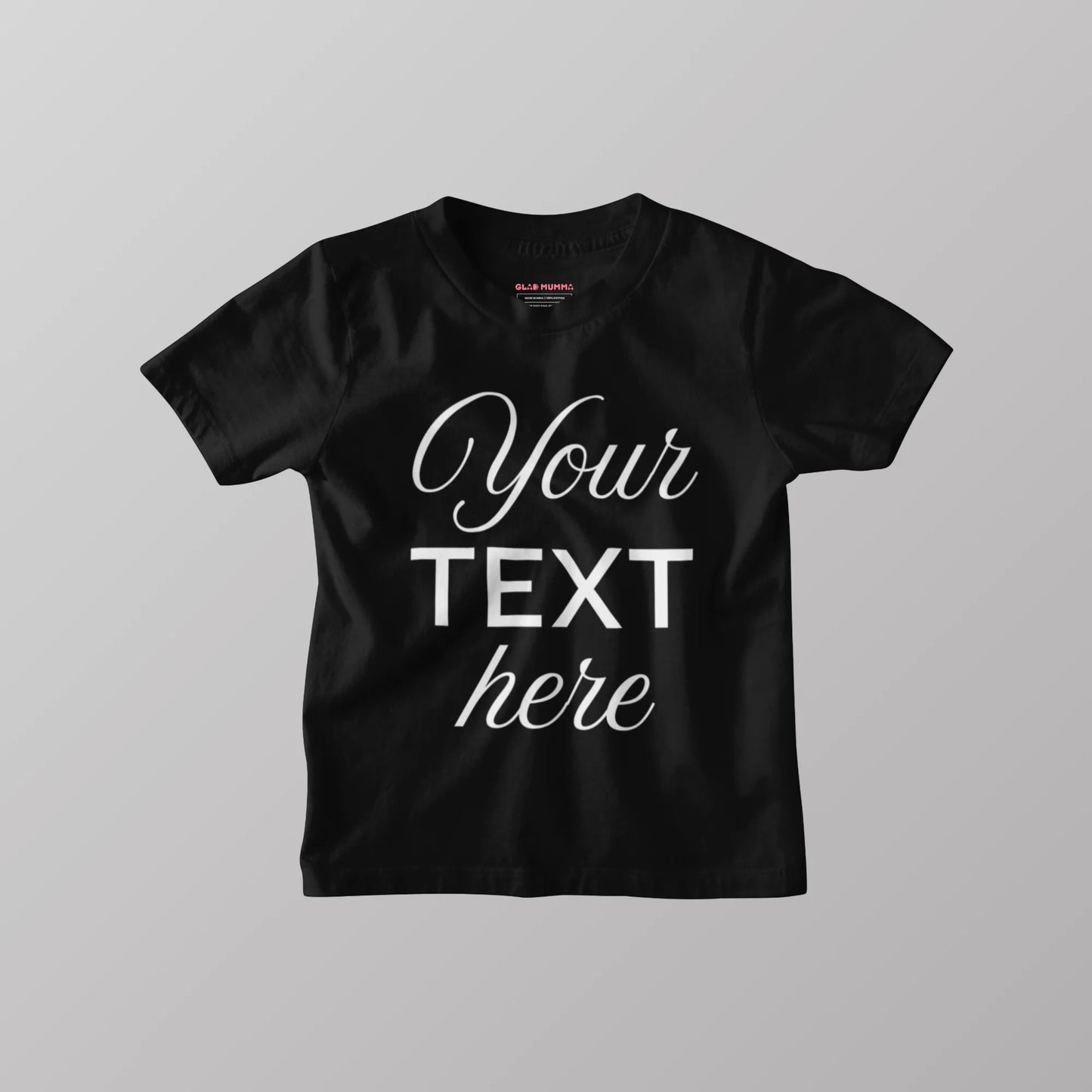 Your Text Here Customised Kids Black T-Shirt