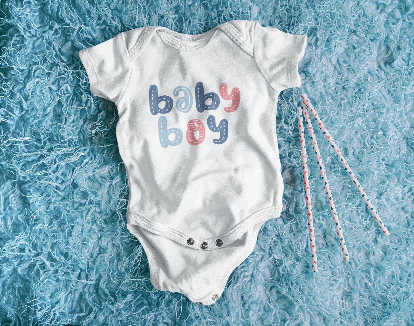 Baby Boy White Onesie