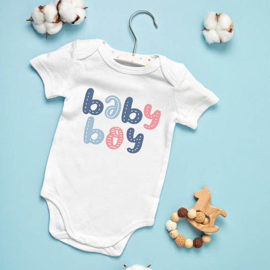 Baby Boy White Onesie