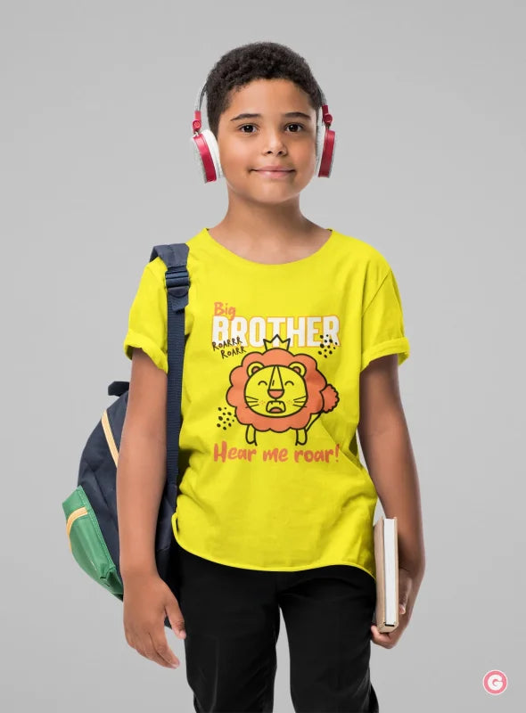 Big Brother Kids Cotton T-Shirt: Lion Design - Tshirt