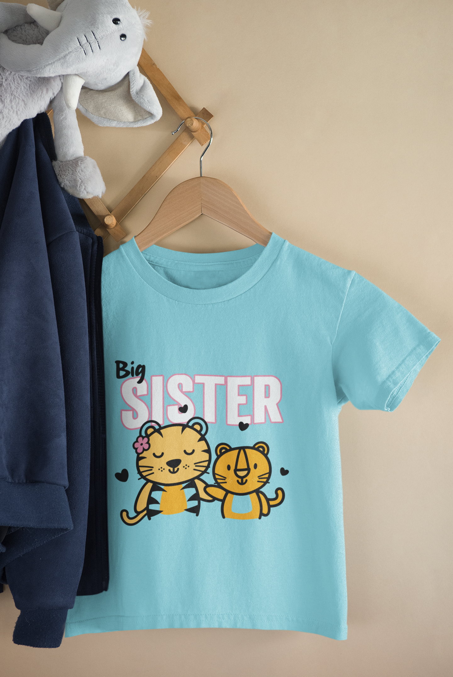 Big Sister T-Shirt for Girls 100% Cotton Kids Tee – Glad Mumma