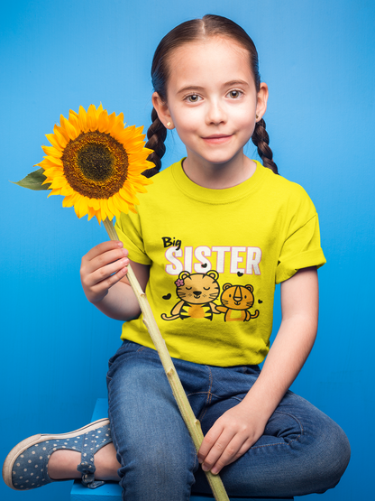 Big Sister T-Shirt for Girls | 100% Cotton Kids Tee