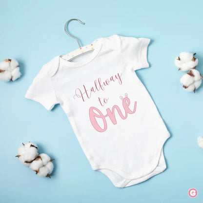 Halfway to One Milestone with Adorable Baby Onesie