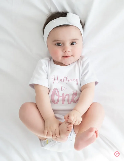 Halfway to One Milestone with Adorable Baby Onesie