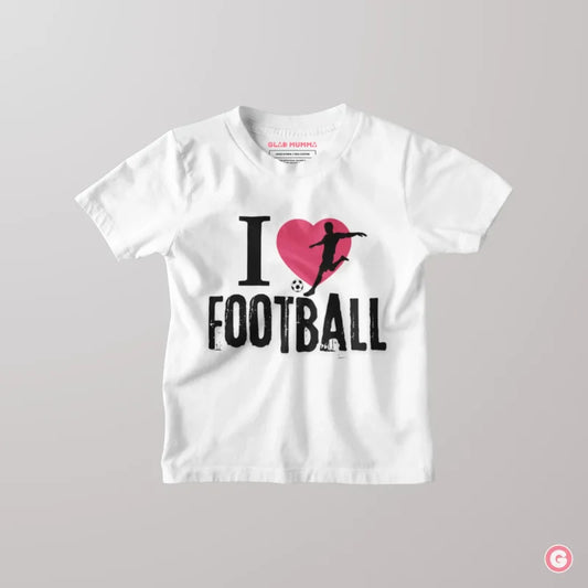 I Love Football Kids Cotton T-Shirt - Tshirt