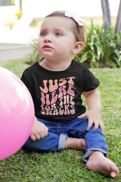 Just Here For The Snacks Kids Cotton T-Shirt - Tshirt
