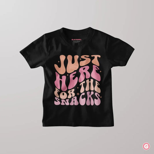 Just Here For The Snacks Kids Cotton T-Shirt - Tshirt