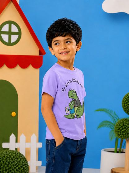My Dad is Roar-Some Dinosaur Kids Cotton T-shirt