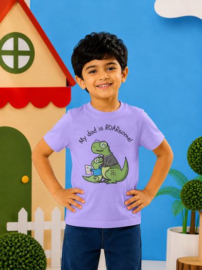 My Dad is Roar-Some Dinosaur Kids Cotton T-shirt