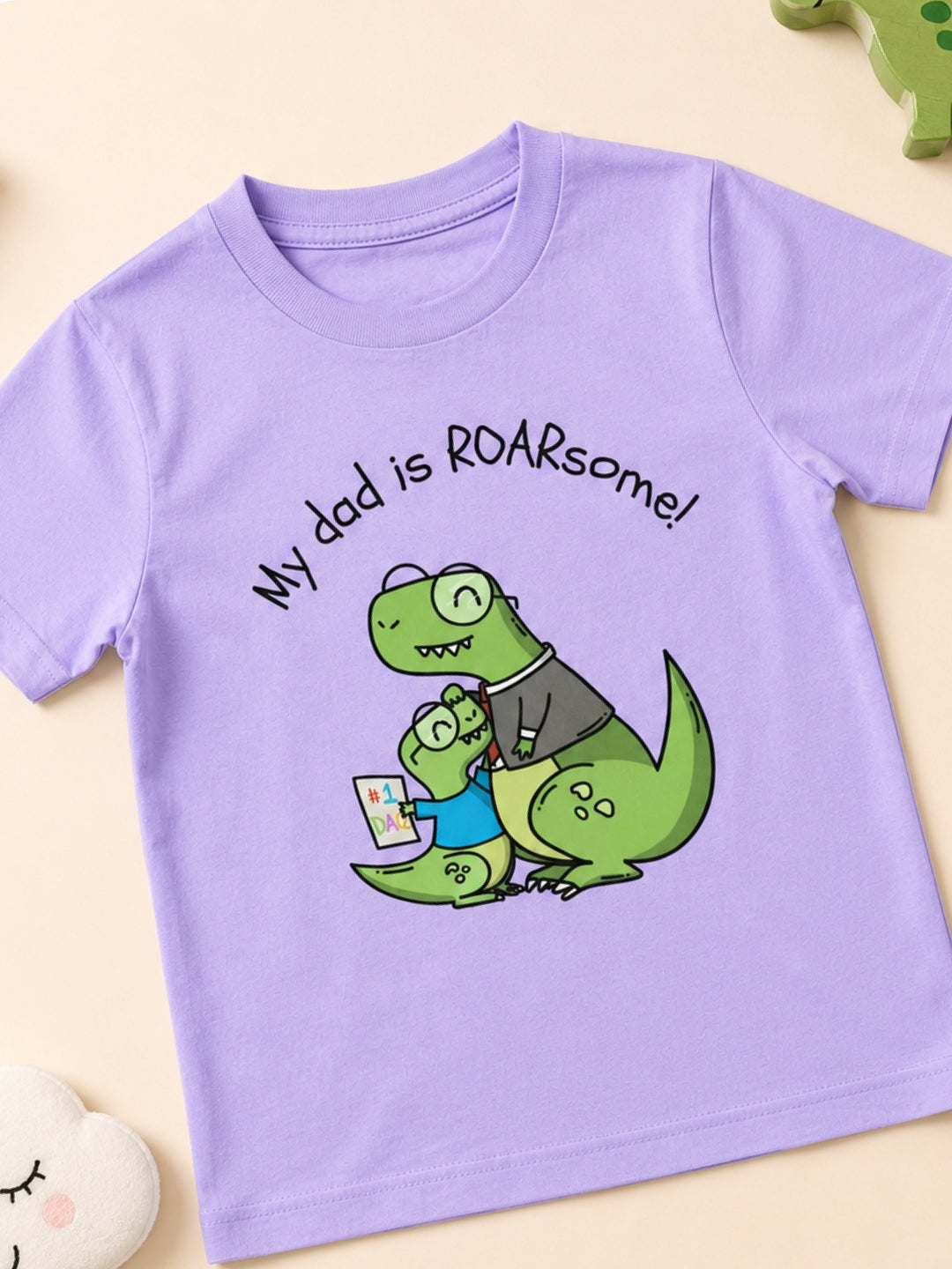 My Dad is Roar-Some Dinosaur Kids Cotton T-shirt