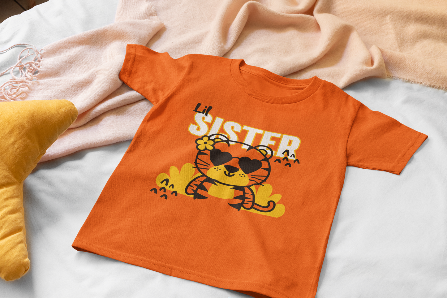 Little Sister T-Shirt for Girls | 100% Cotton Kids Tee