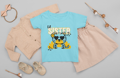 Little Sister T-Shirt for Girls | 100% Cotton Kids Tee