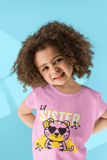 Little Sister T-Shirt for Girls | 100% Cotton Kids Tee