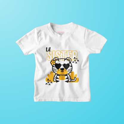 Little Sister T-Shirt for Girls | 100% Cotton Kids Tee