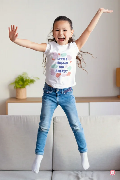 Little Human Big Energy Cotton T-Shirt for Active Kids - Tshirt