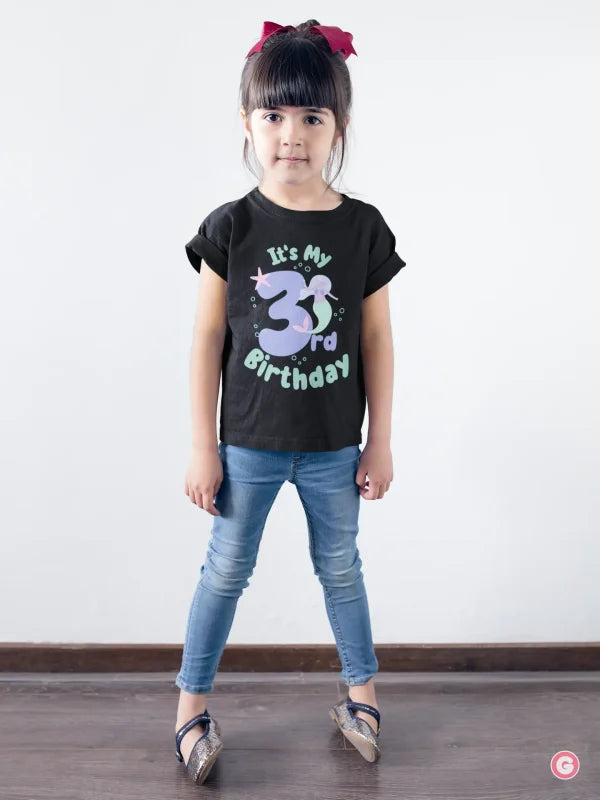 Magical Mermaid 3rd Birthday Cotton Kids T-shirt - Tshirt