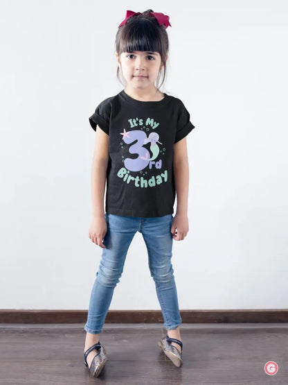 Magical Mermaid 3rd Birthday Cotton Kids T-shirt - Tshirt