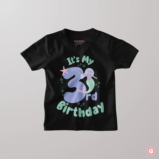 Magical Mermaid 3rd Birthday Cotton Kids T-shirt - Tshirt