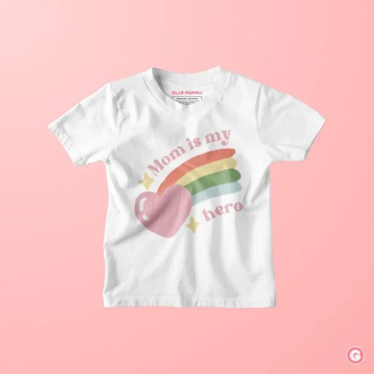 Mom Is My Hero Kids Cotton T-Shirt - Tshirt