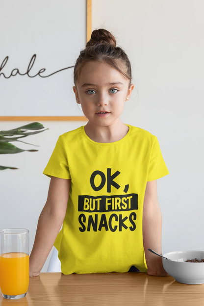 Ok, But First Snacks Kid's T-Shirt