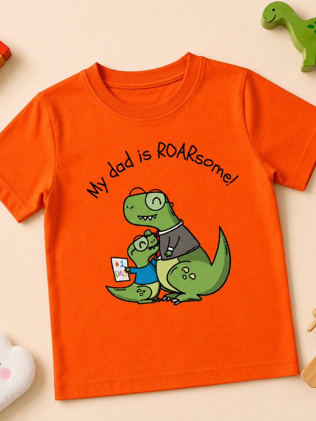 My Dad is Roar-Some Dinosaur Kids Cotton T-shirt