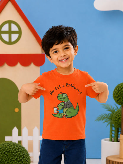 My Dad is Roar-Some Dinosaur Kids Cotton T-shirt