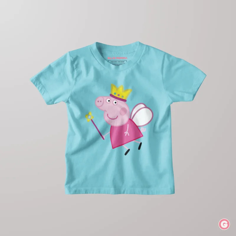 Peppa Pig Princess Kids Cotton T-Shirt - 0-3 M / Sky Blue - Tshirt