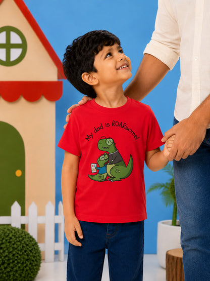 My Dad is Roar-Some Dinosaur Kids Cotton T-shirt