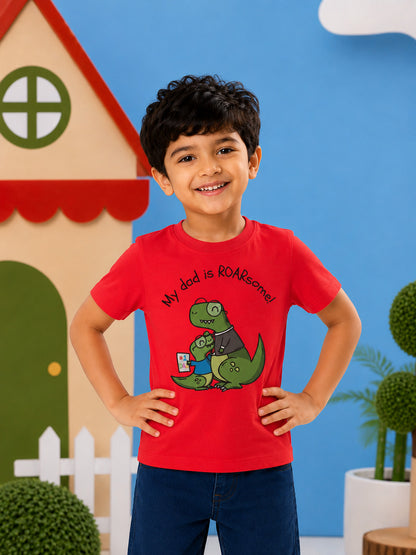 My Dad is Roar-Some Dinosaur Kids Cotton T-shirt