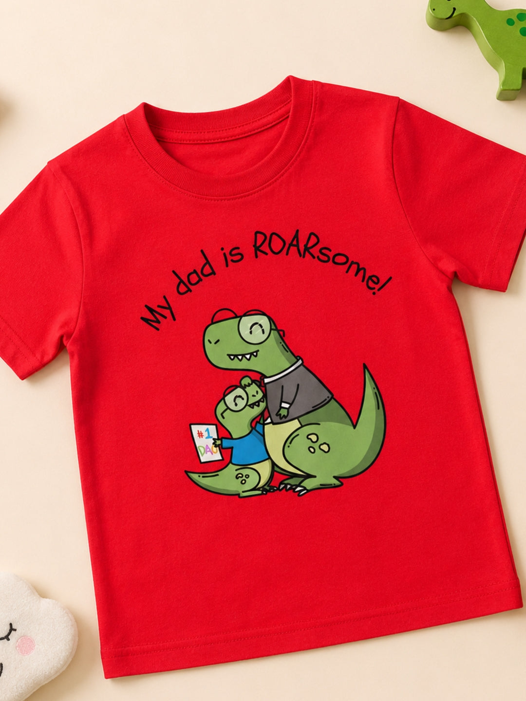 My Dad is Roar-Some Dinosaur Kids Cotton T-shirt